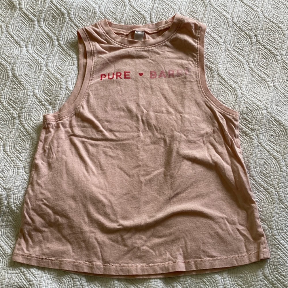 Pure Barre pink muscle t tank size S